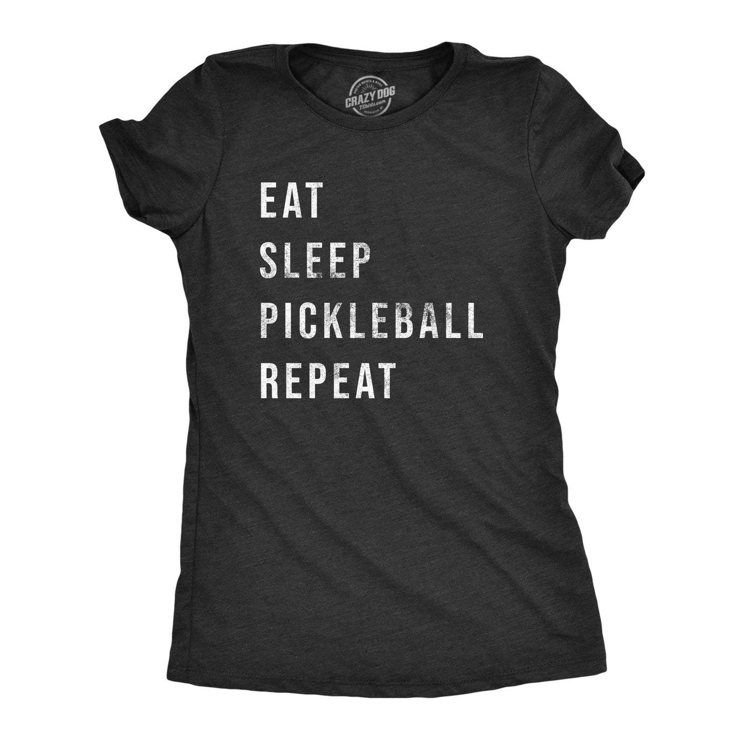 Eat Sleep Pickleball Repeat Women's Tshirt Fitness Graphic