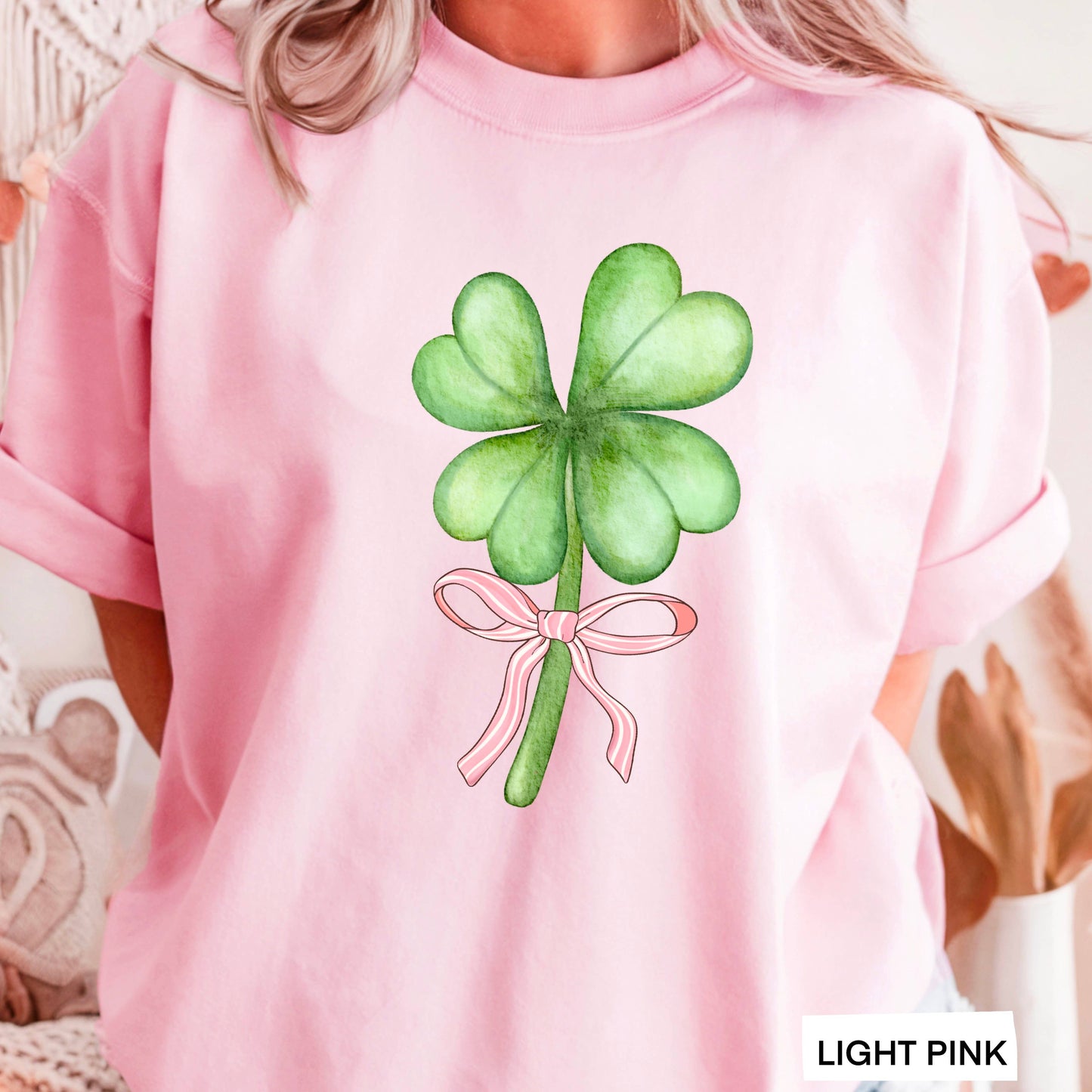 Coquette Bow Clover St. Patrick’S Day Graphic Shirt | Gildan