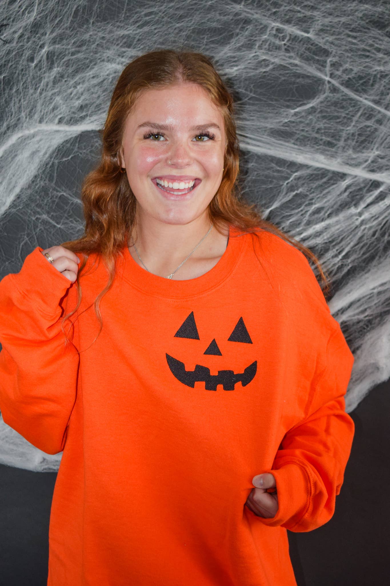 Halloween Face Embroidered Sweater