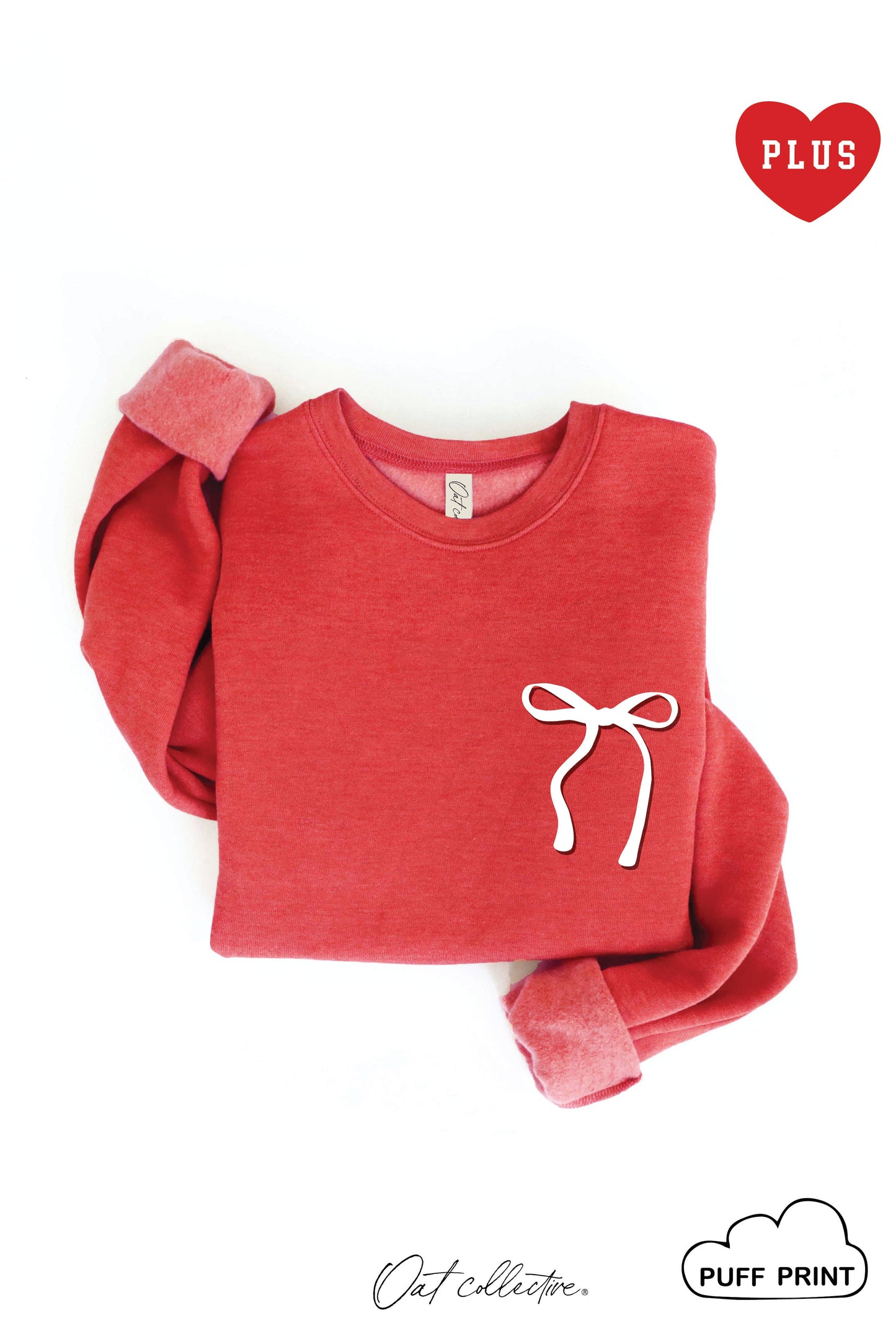 Bow Puff  Plus Graphic Sweatshirt