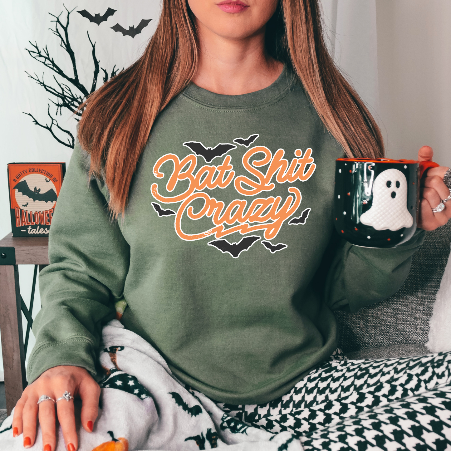 Bat Shit Crazy Hoodie or Crewneck Sweatshirt Halloween