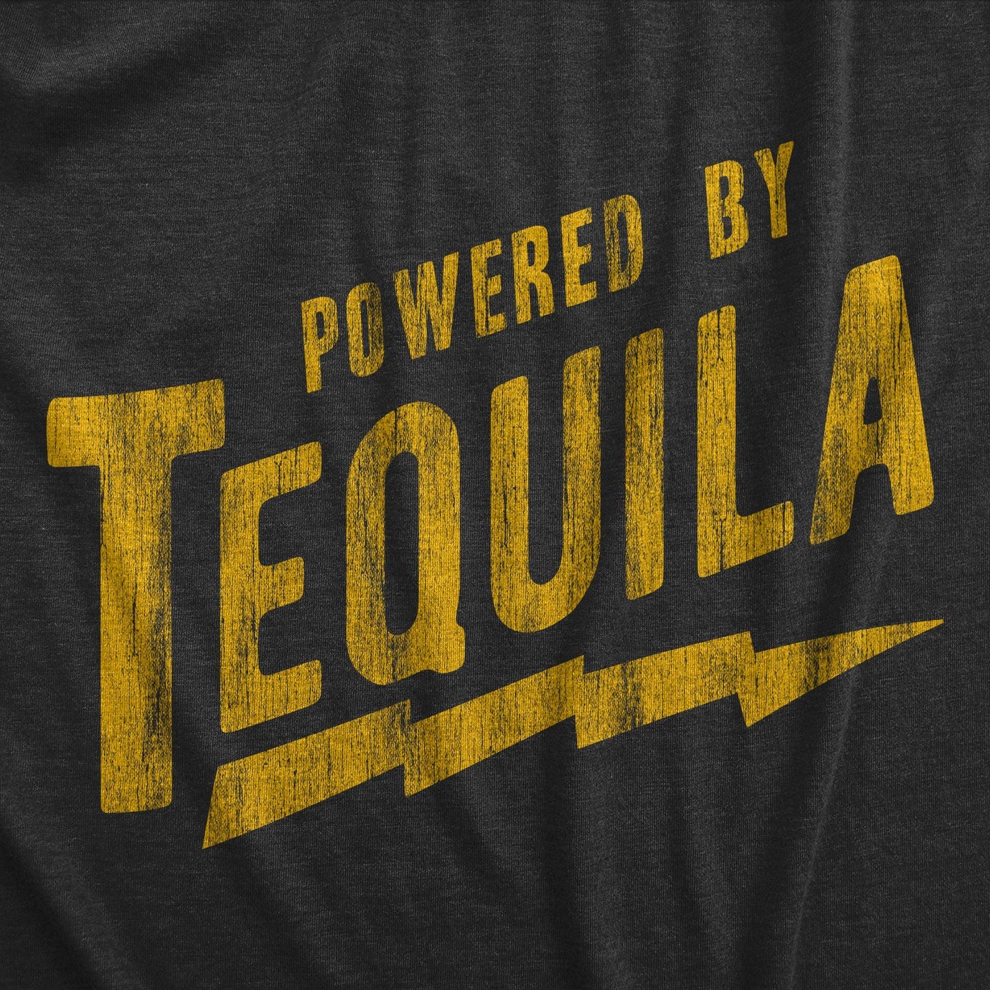 Powered By Tequila Men's Tshirt Drinking Graphic Tee Western