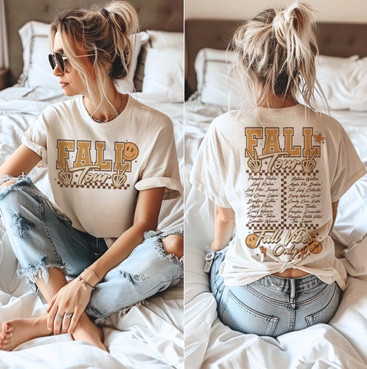 Fall Tour- 2 Sided Print- Cream Sweatshirt or Tee