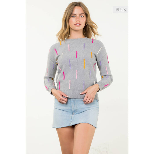 /Size Xl/ Knitted Detail Sweater