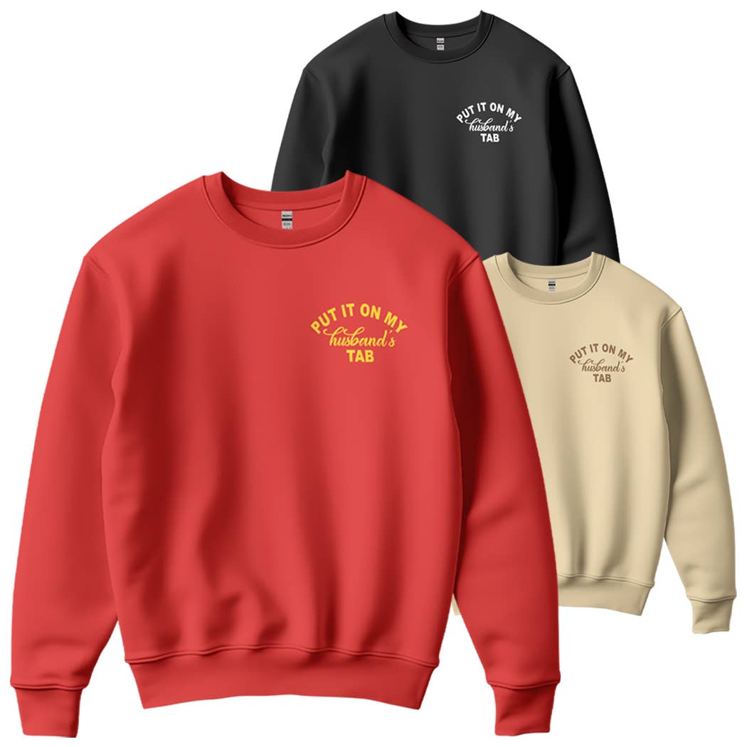Put It On My Husband's Tab Text Warm Fleece Shirt
