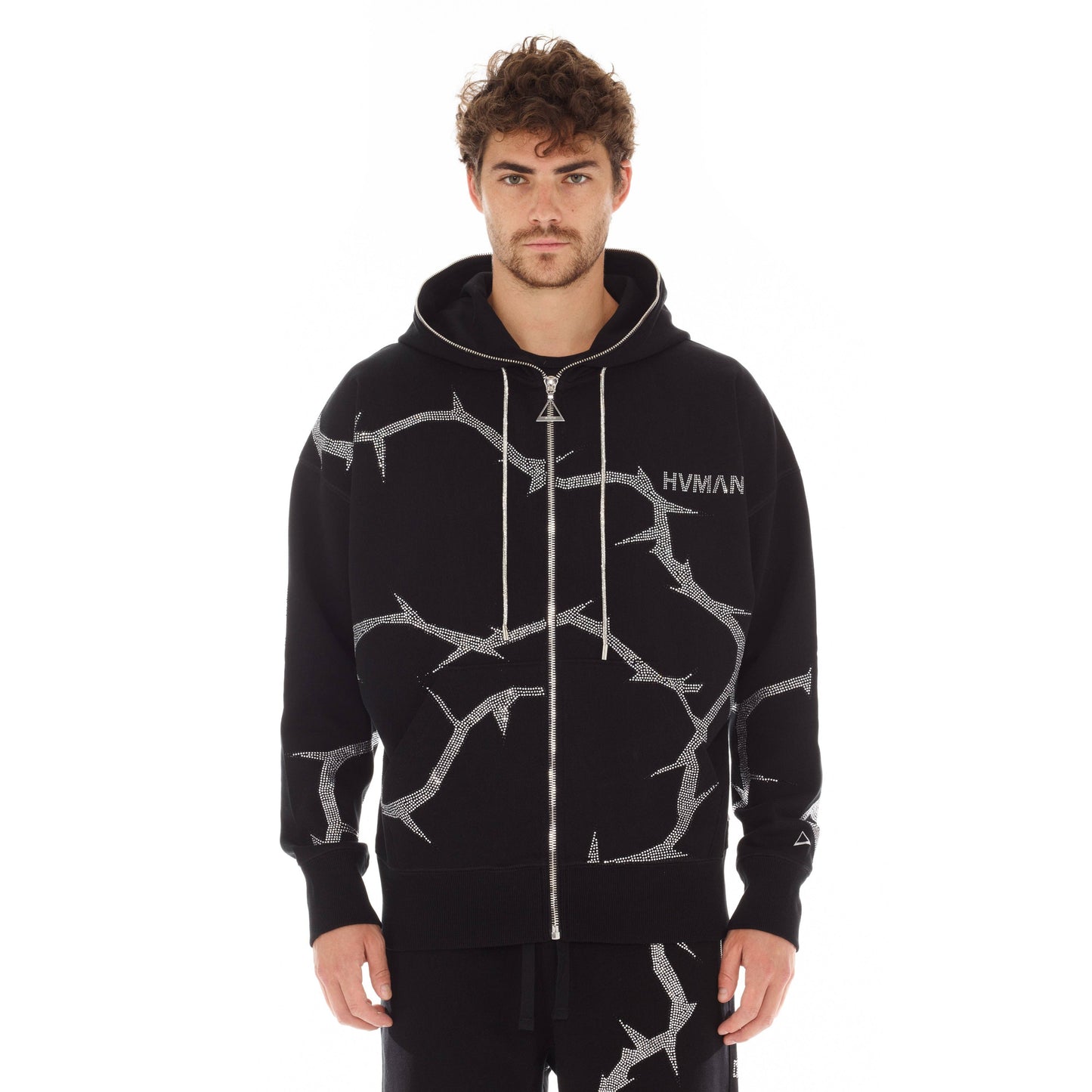 Full Zip Sweatshirt in Black Thorn