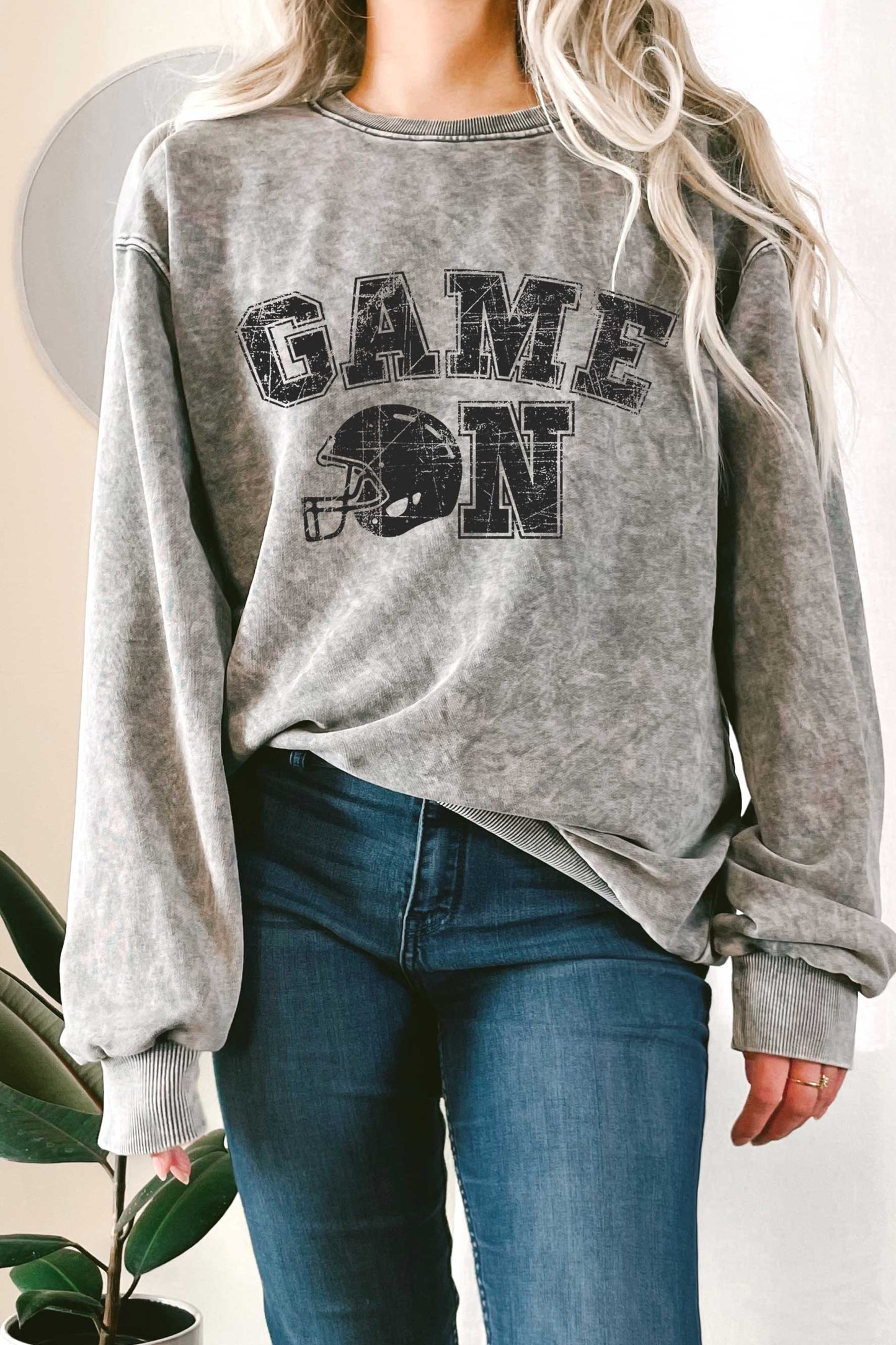 Game On Foot Ball Mineral Graphix Terry Sweatshirt