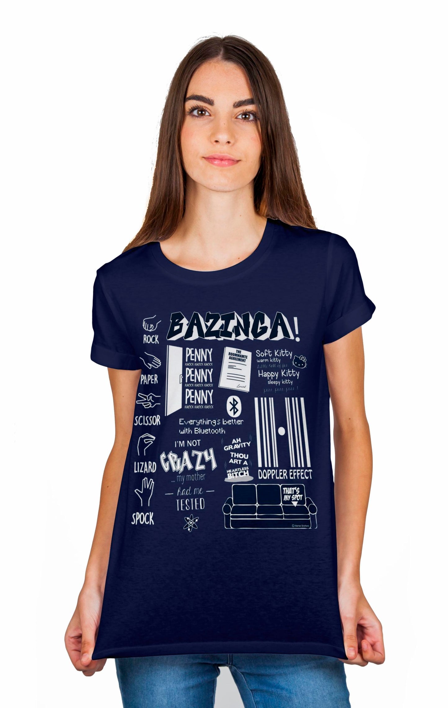 Bazinga Big Bang Theory Navy Blue T-Shirt