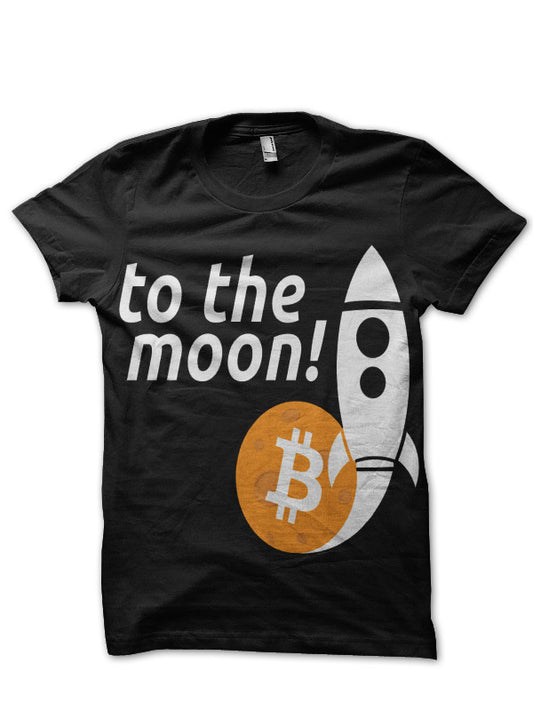 Bitcoin To The Moon Black T-Shirt