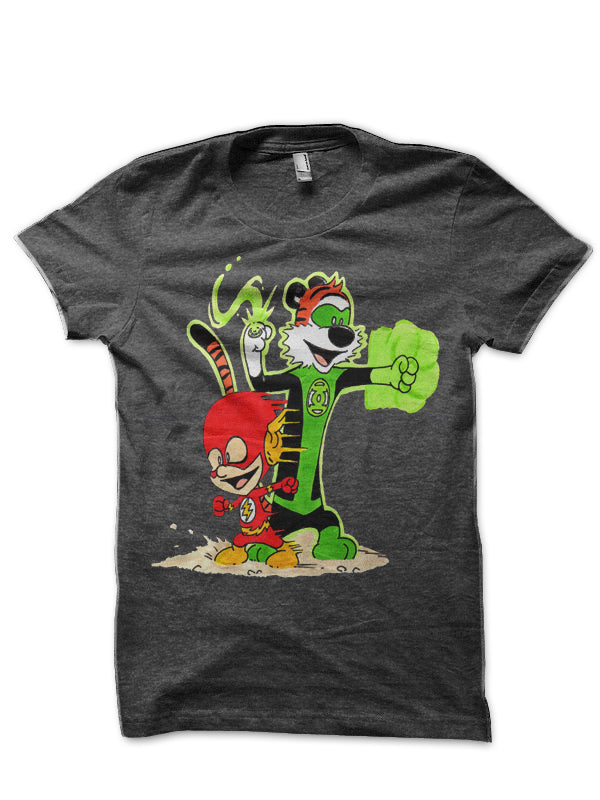 Calvin And Hobbes Charcoal Grey T-Shirt