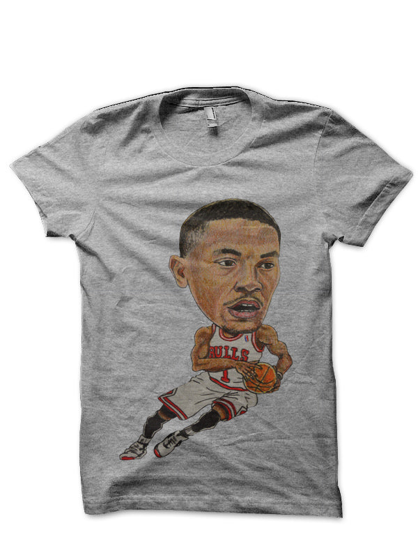 Rose Caricature White T-Shirt