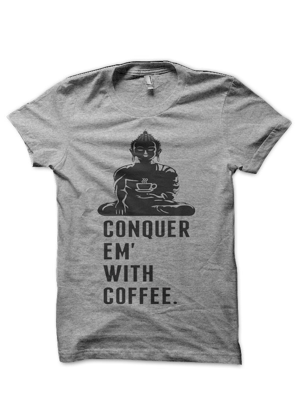 Buddha Having Coffee Half Sleeve T-Shirt