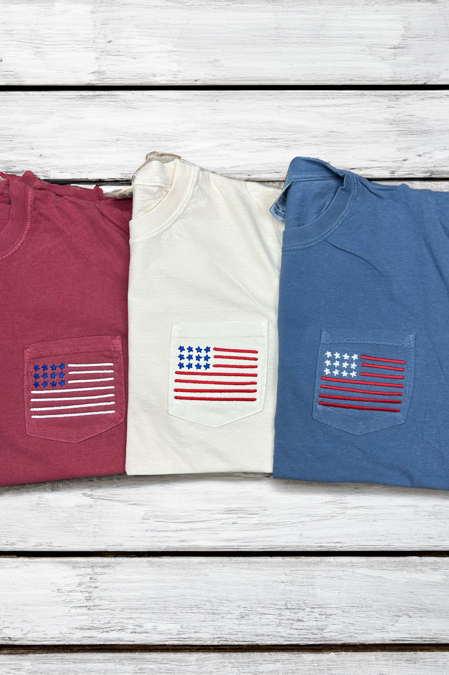 Flag Pocket Embroidered Tee