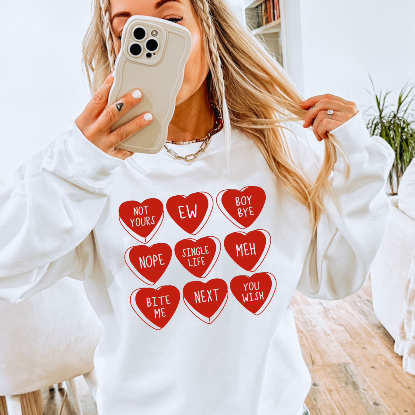 Anti Valentine Preppy Graphic Tee Crewneck
