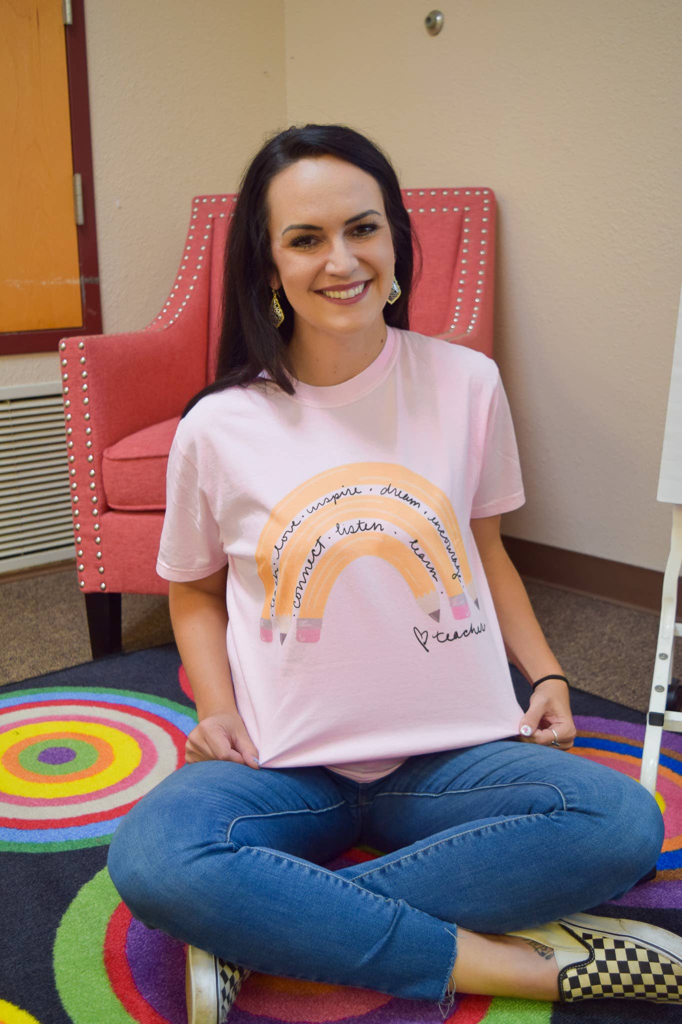 Rainbow Pencil Women's Graphic T-Shirt in Blossom