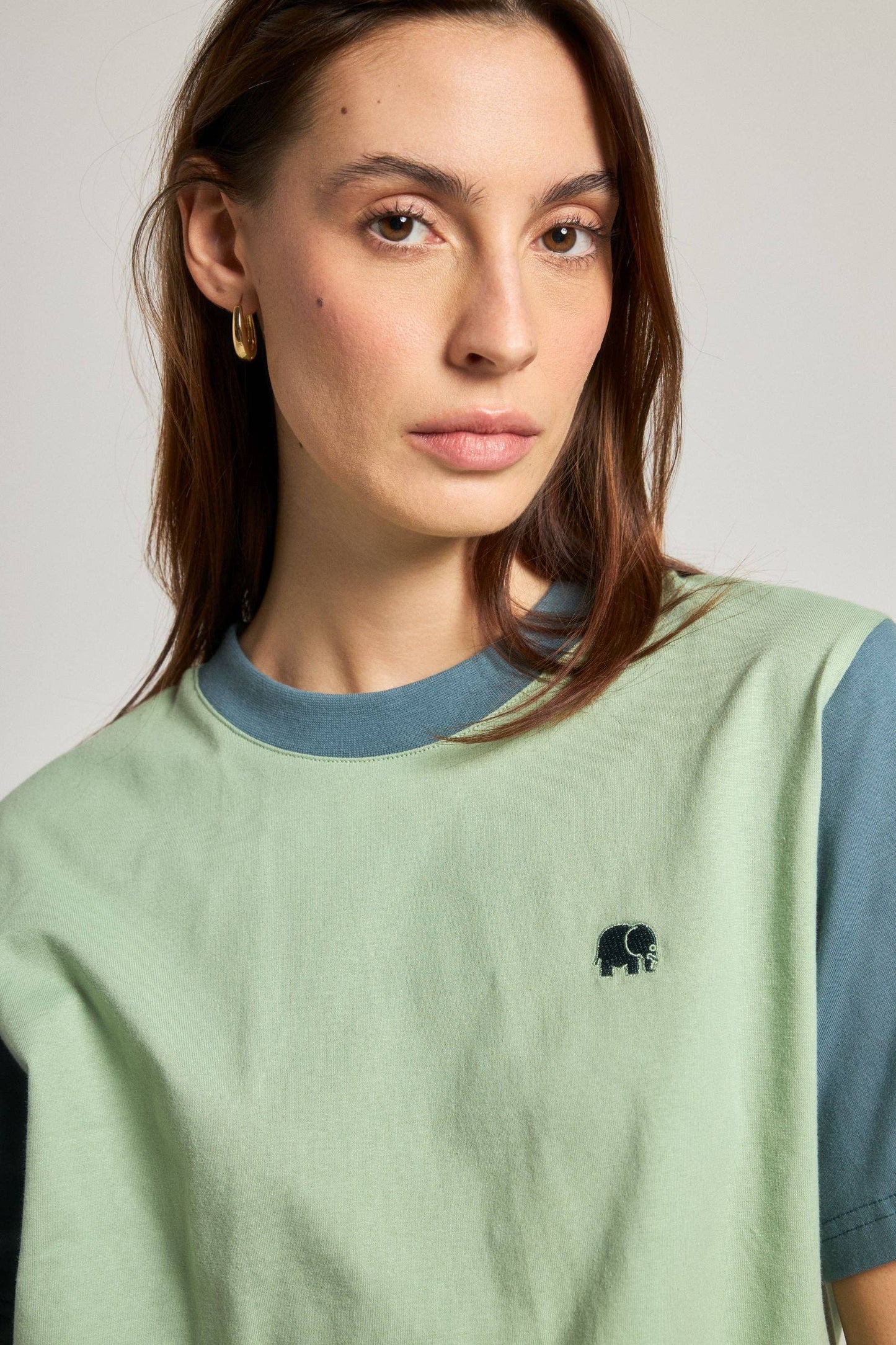 Women’S Color Block T-Shirt Salted Moss