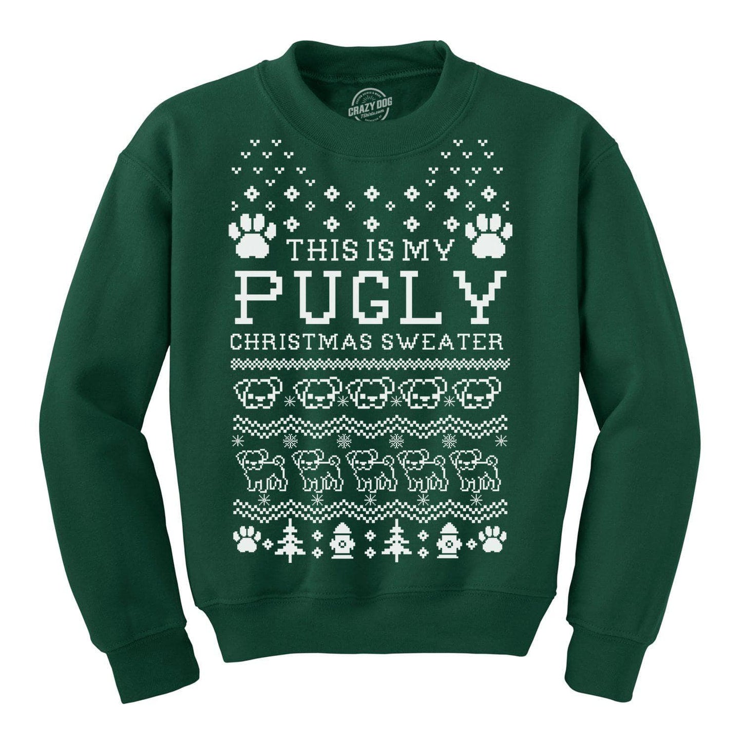 Pugly Christmas Sweater Crew Neck Sweatshirt Christmas