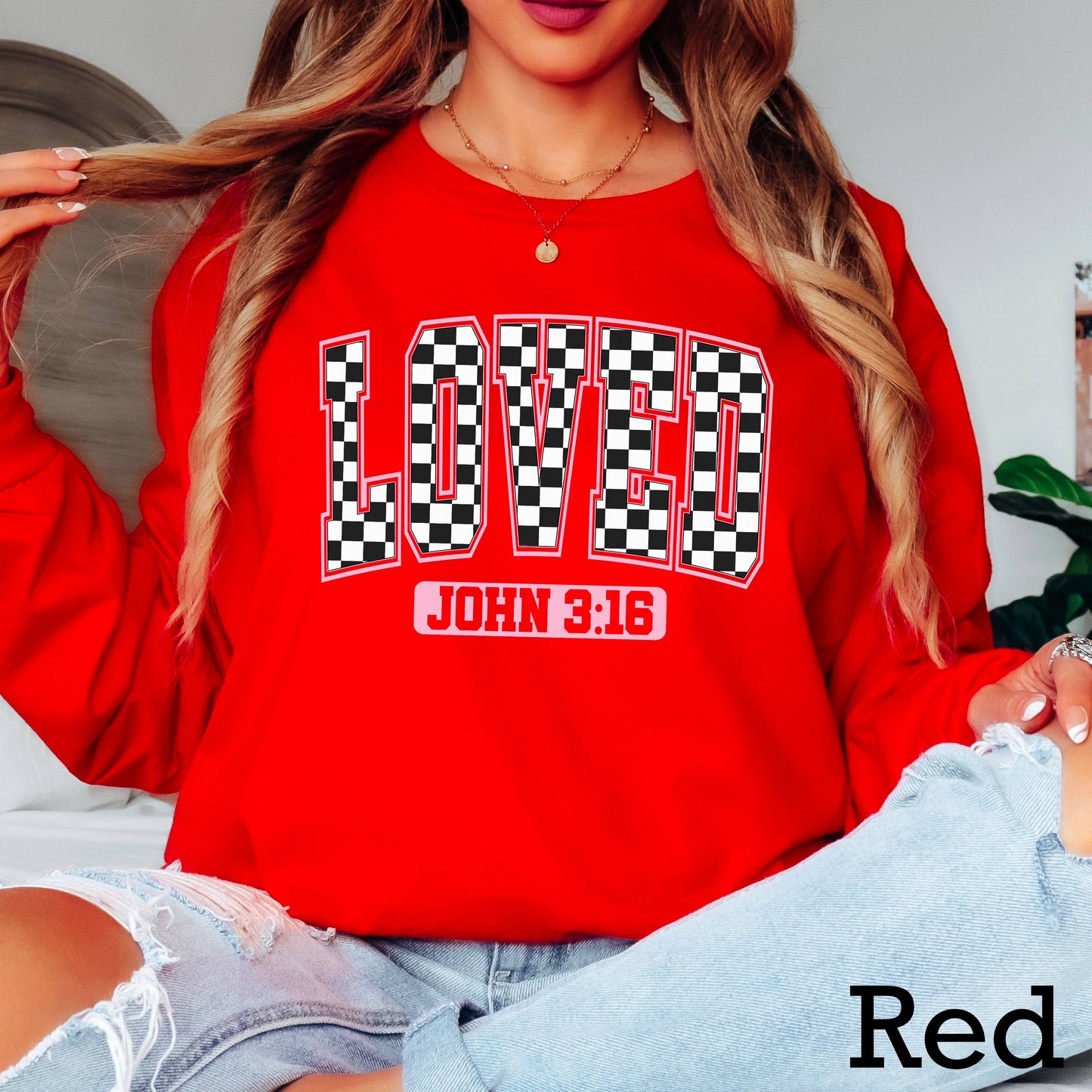 Loved John 3:16 Valentine’S Day Long Sleeve Shirt | Gildan
