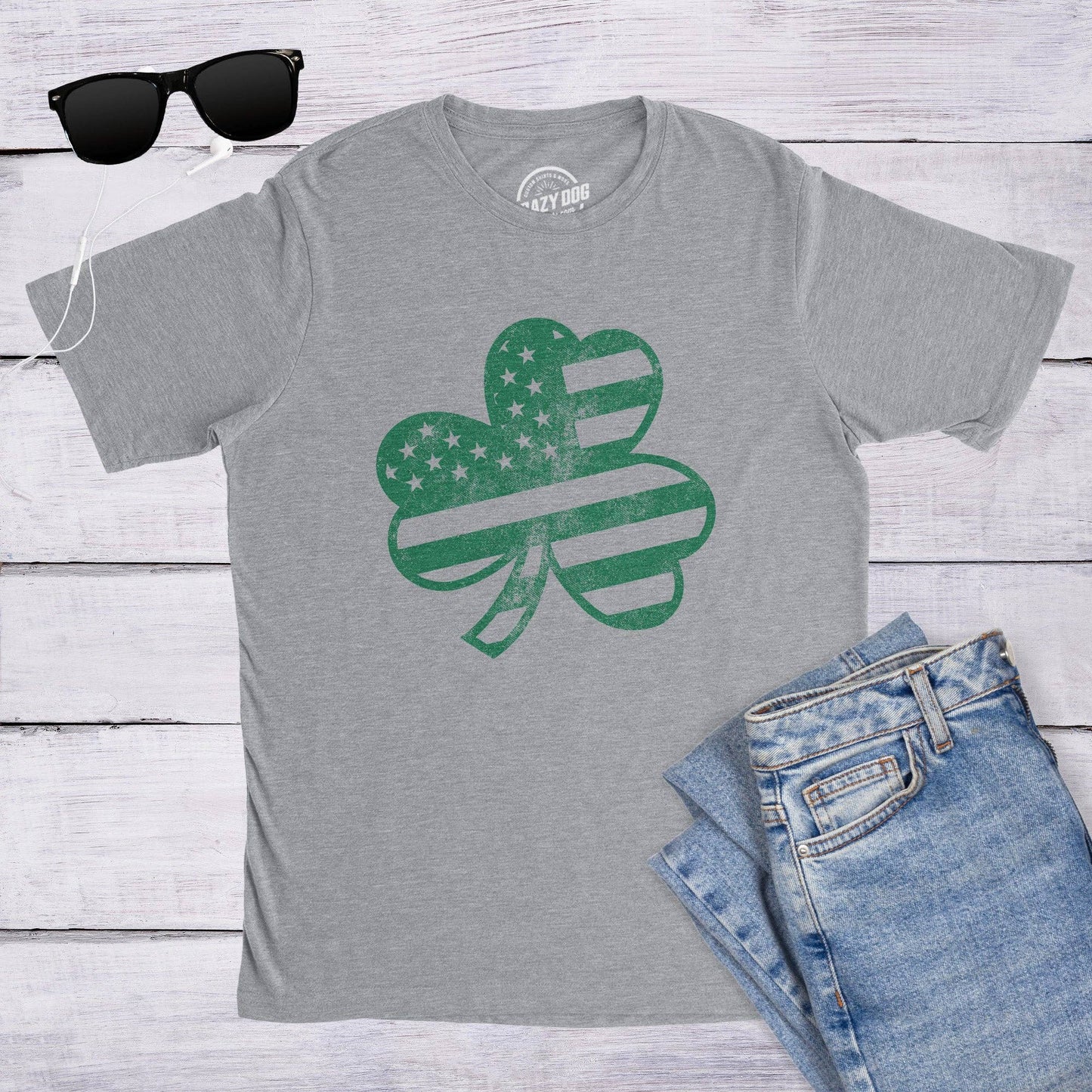 American Shamrock Men's Tshirt Saint Patrick's Day Graphic