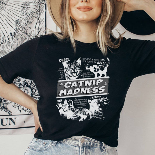 Catnip Madness Funny Cat Lover T-Shirt
