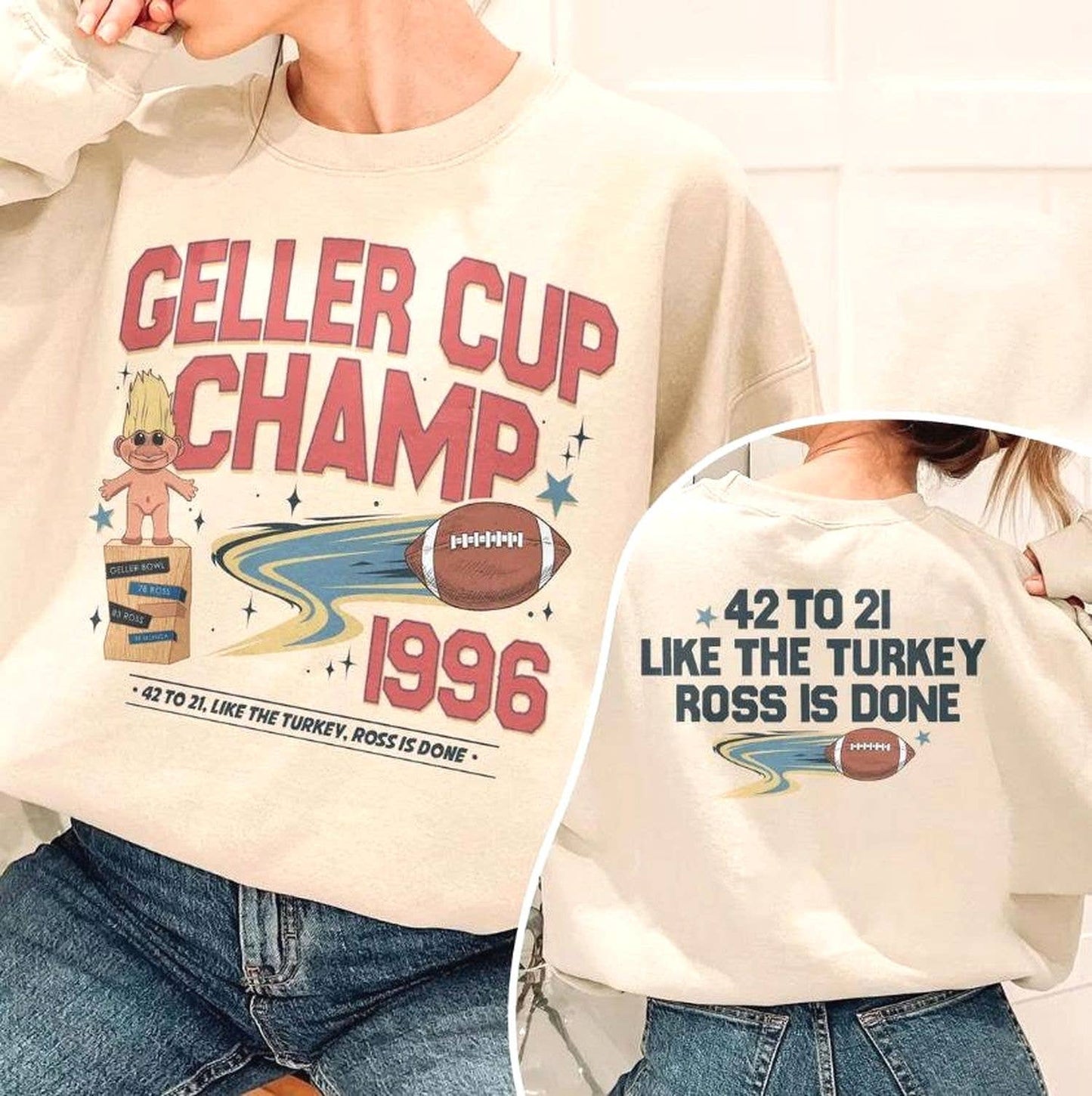 Geller Bowl Sweatshirt Friends Thanksgiving 90S Nostalgia