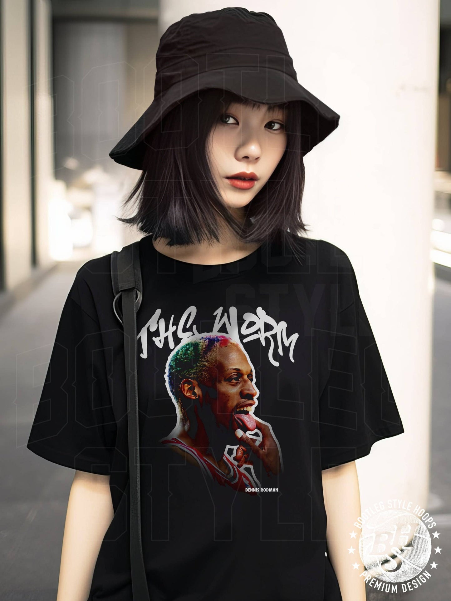 Dennis Rodman 'the Worm' 90s Bootleg Big Head Graphic Tee