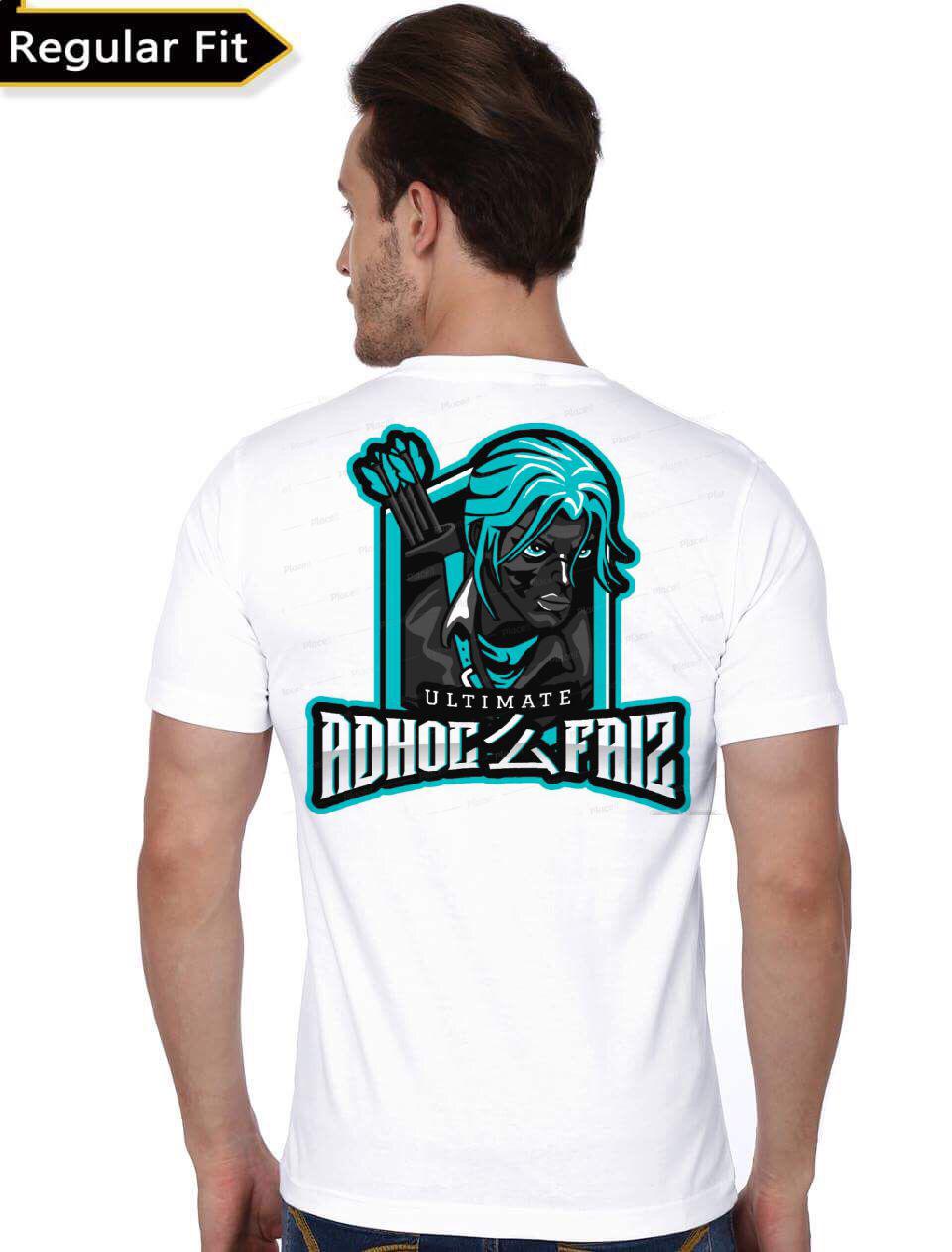 Ultimate Adhoc Faiz Half Sleeve White T-Shirt