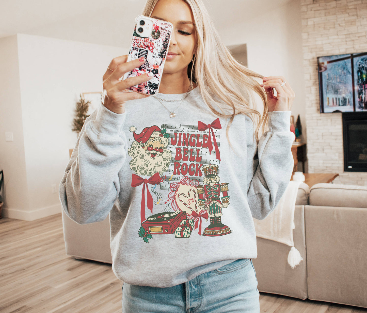 Retro Jingle Bell Rock  Crewneck Sweatshirt