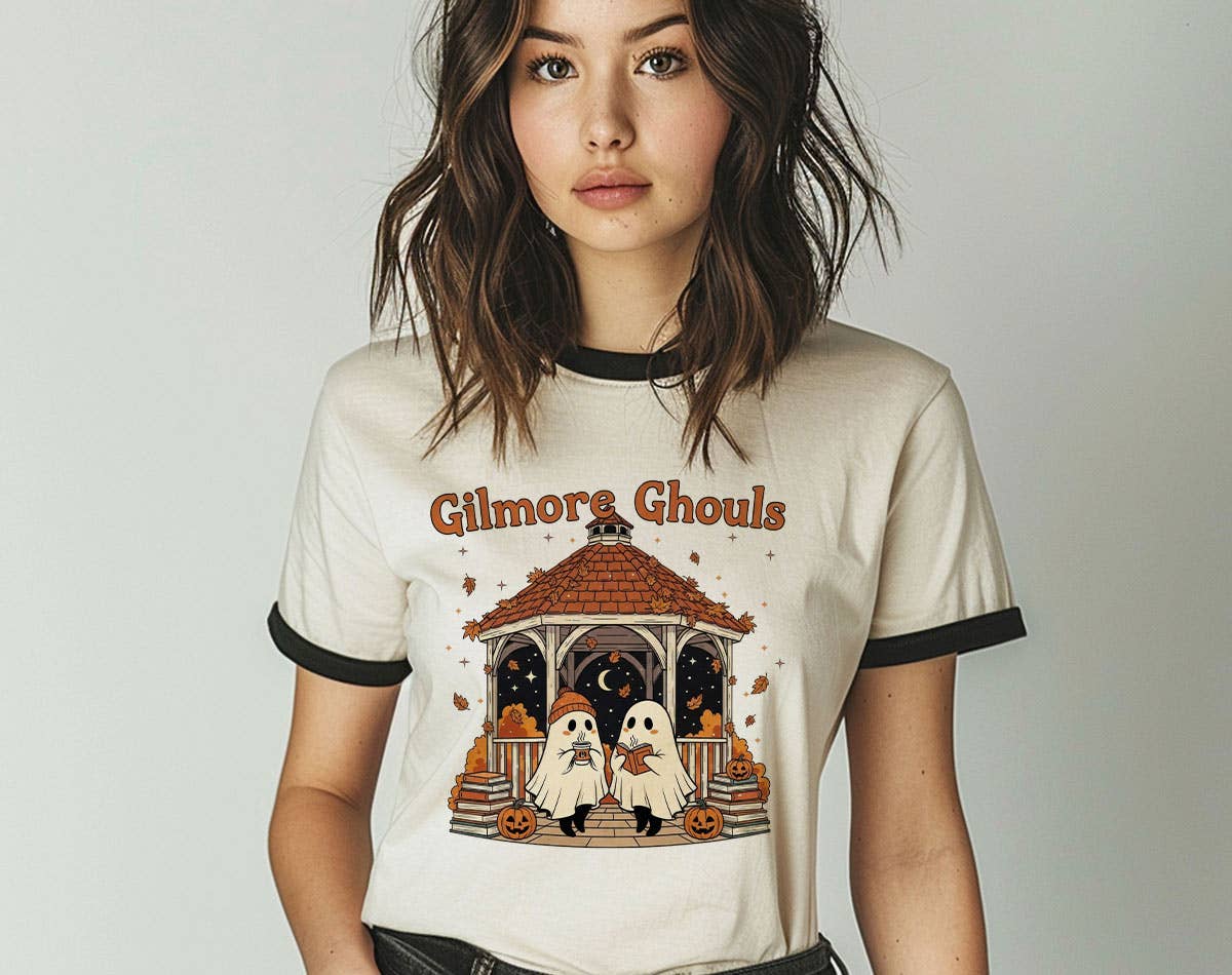 Gilmore Ghouls Cute Tv Show Halloween Ghost Ringer T-Shirt