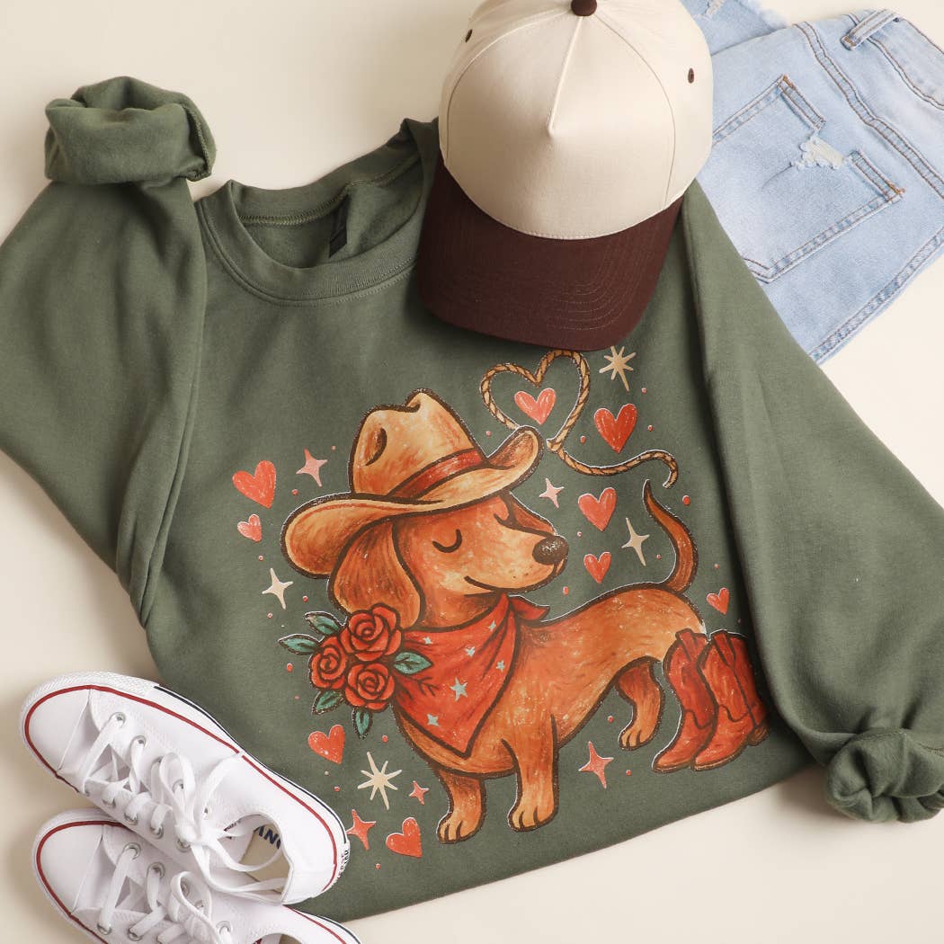 Western Dachshund Heavyweight Sweatshirt