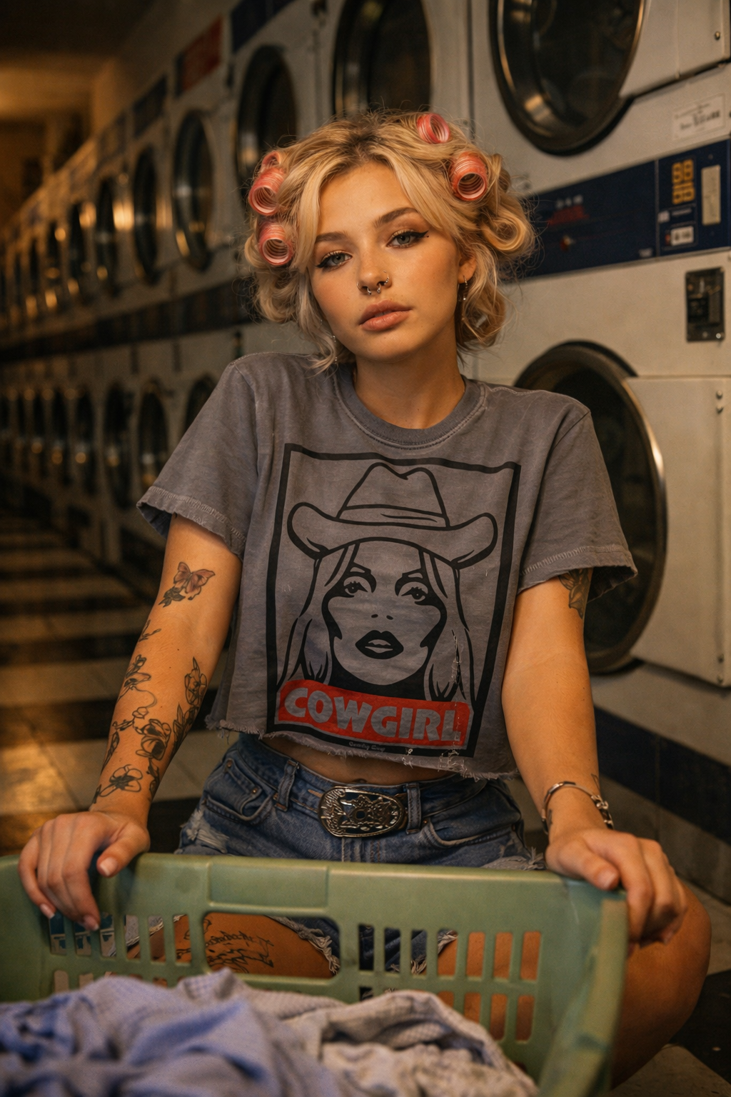 Cowgirl 90's Pop Relaxed Cropped  T-Shirt