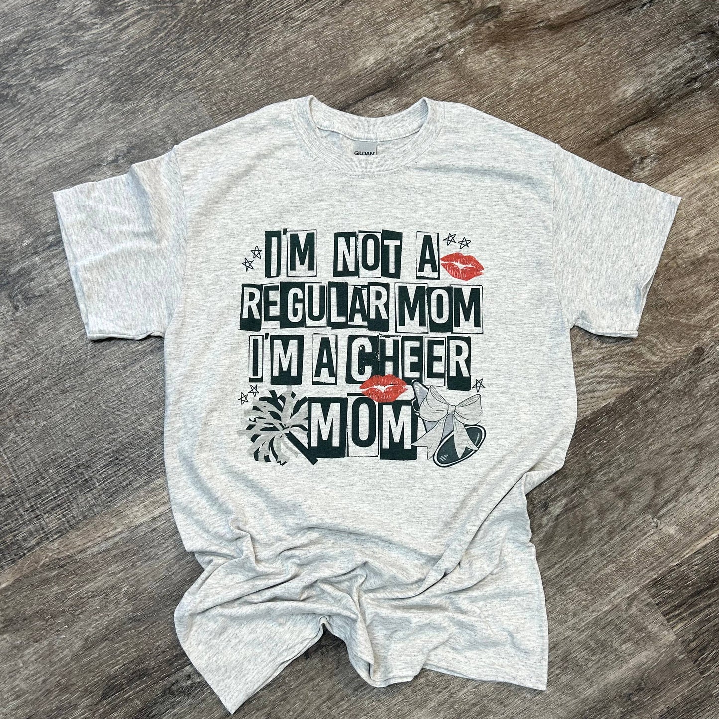 I’M Not A Regular Mom I’M A Cheer Mom On Ash Gray Tee