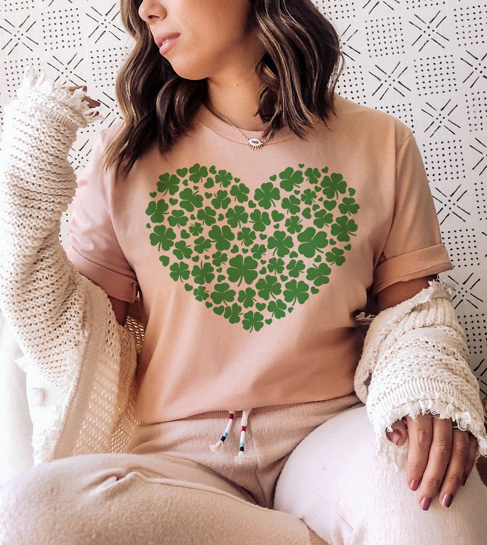 Shamrock Heart - St. Patrick's Day Sweet Fun Cute T-Shirt