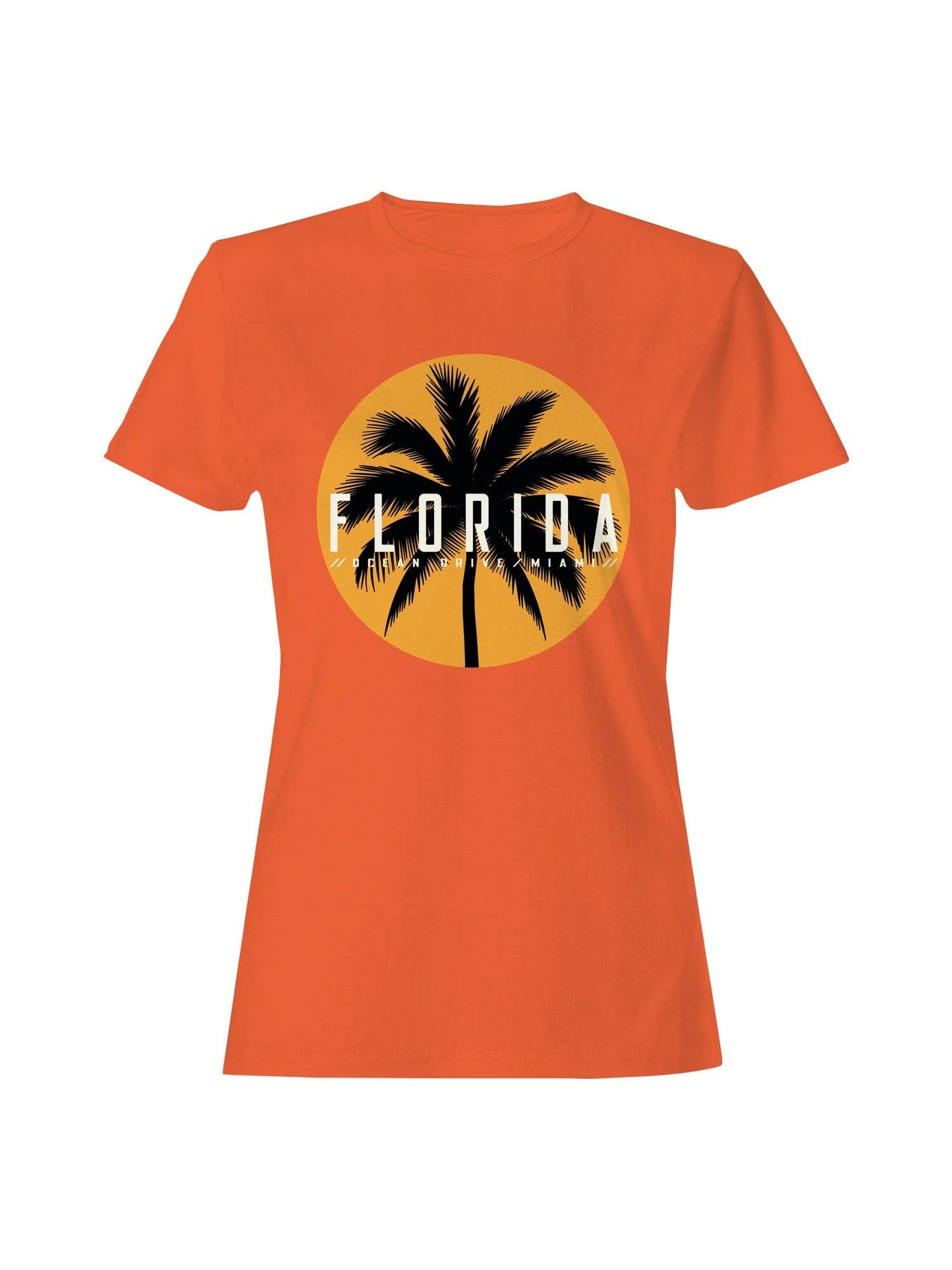 Miami Florida Palm Sunset Design Women's T-Shirt