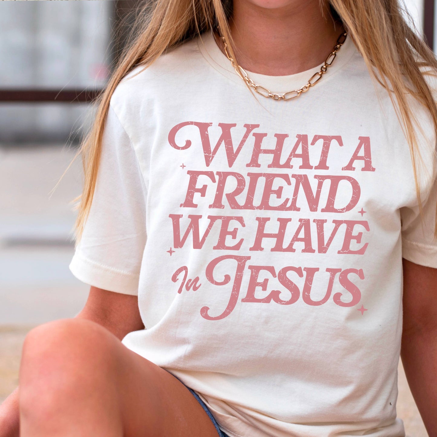 What A Friend We Have Christian Graphic T-Shirt | Gildan
