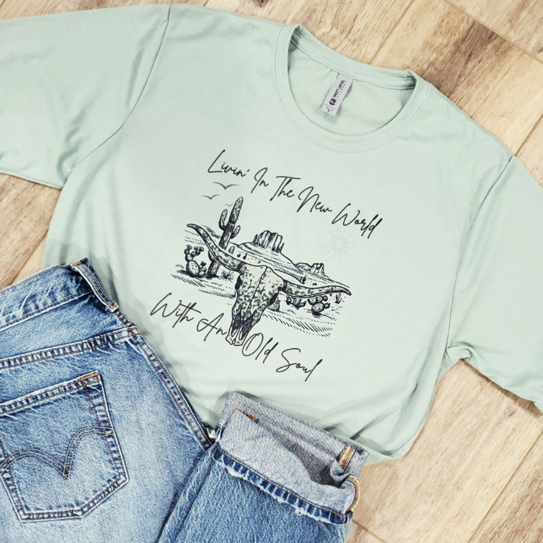 Living in the New World with An Old Soul Graphic Tee