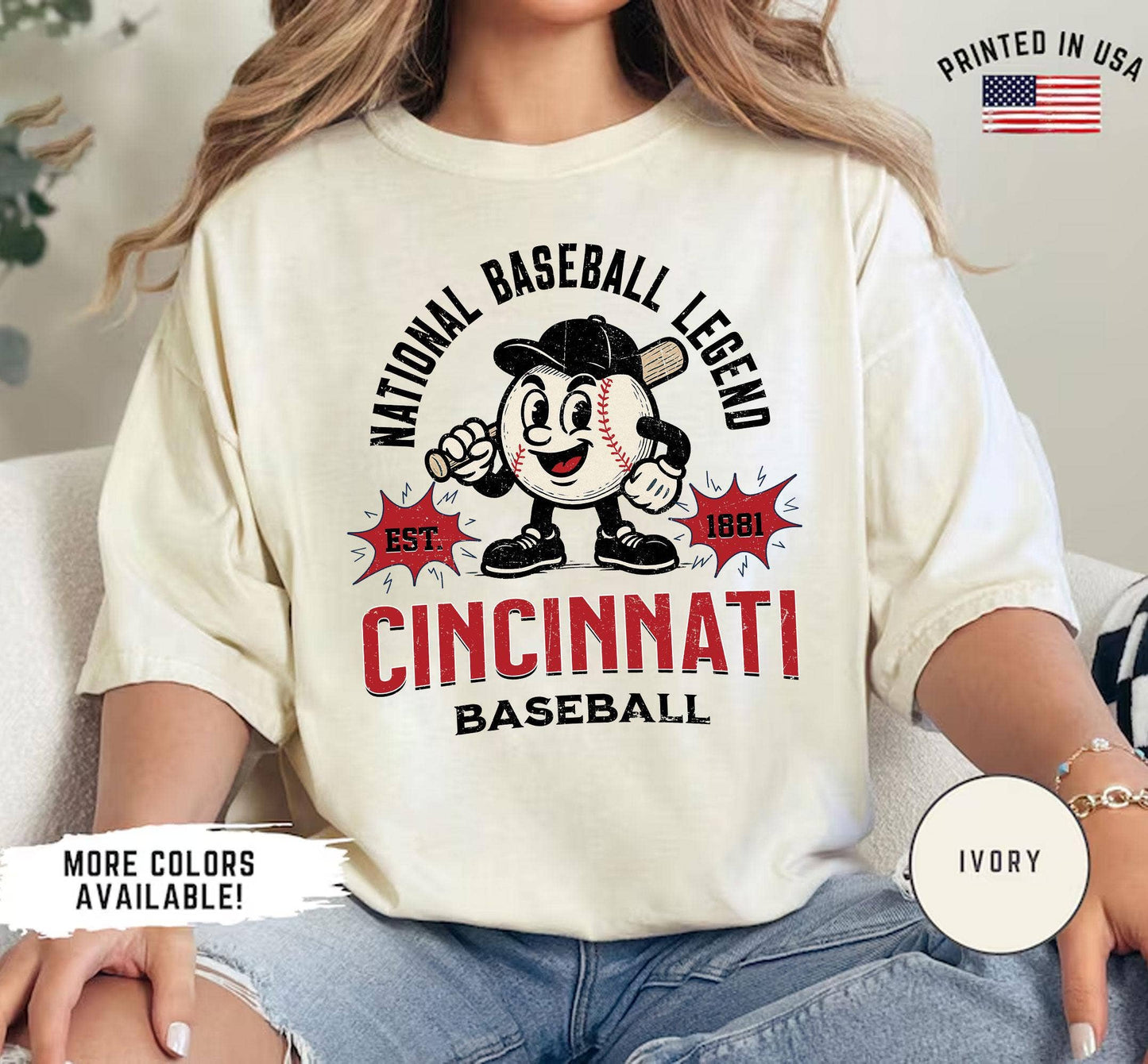 Vintage Cincinnati Baseball Game Day Tee