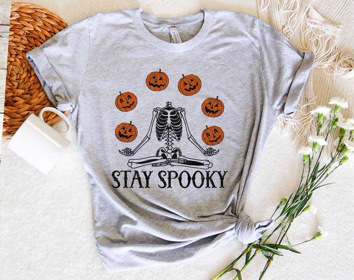Stay Spooky Skeleton Juggle - Halloween Pumpkin T-Shirt