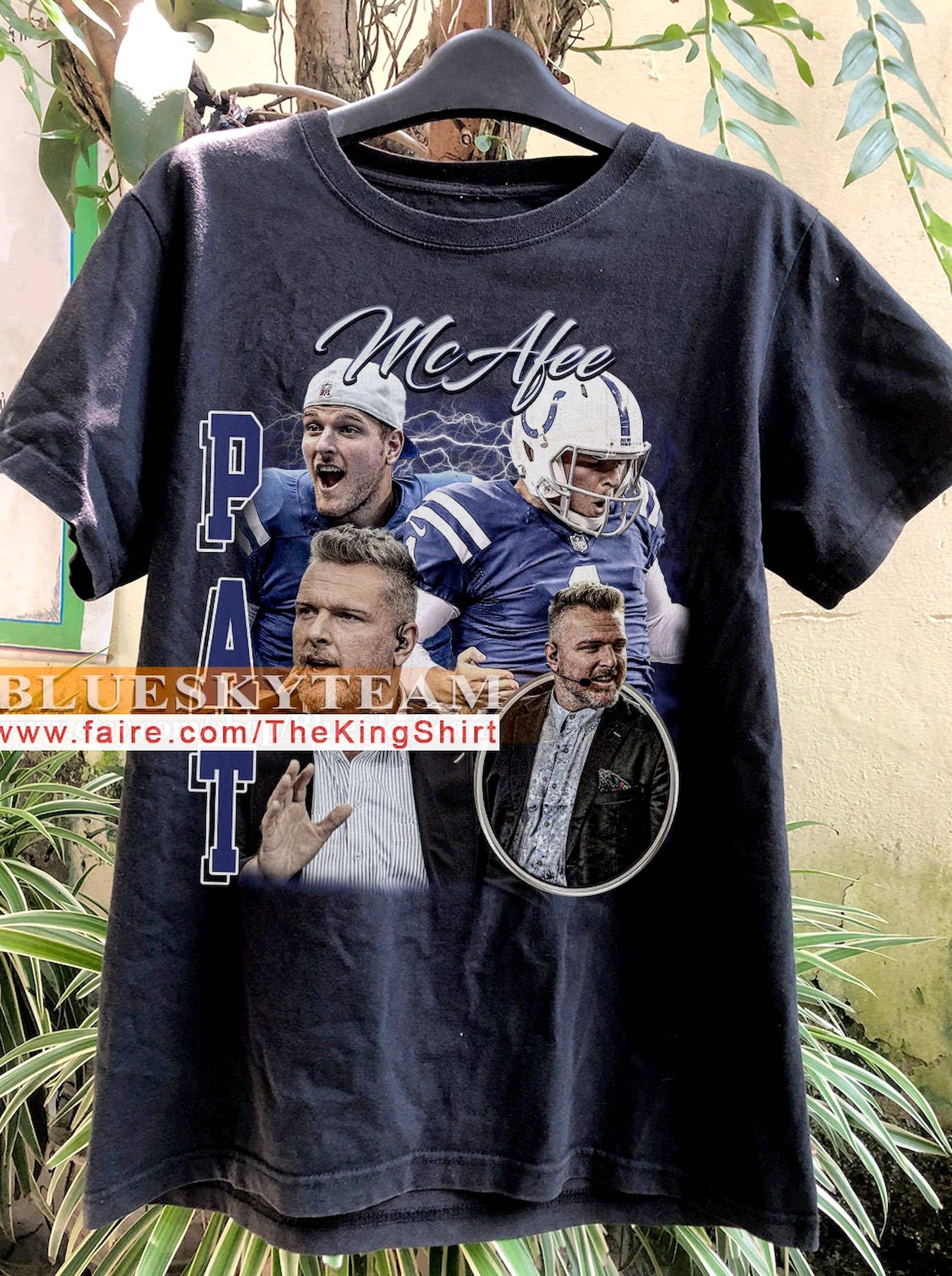 Vintage 90s Pat Mcafee Tee Retro Football Bootleg Gift