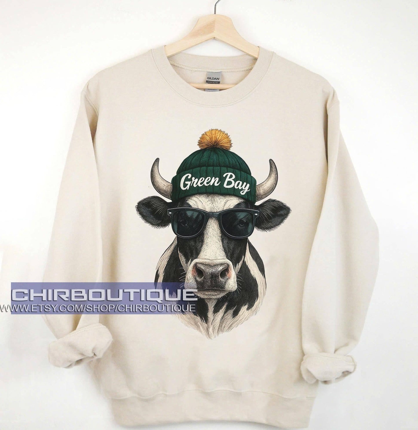 Green Bay Football Mascot Crewneck Sweatshirt
