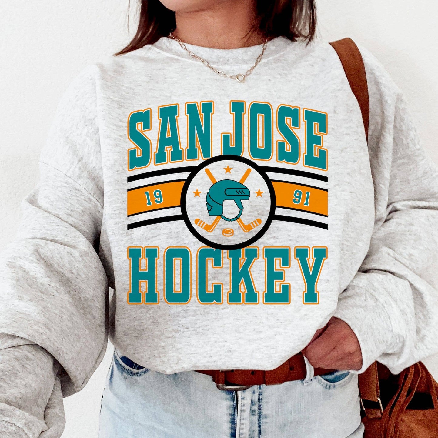 Retro San Jose Sharks Hockey Fan Sweatshirt - Vintage Design