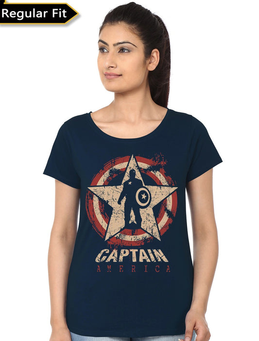 Captain America Navy Blue Girl’s T-Shirt