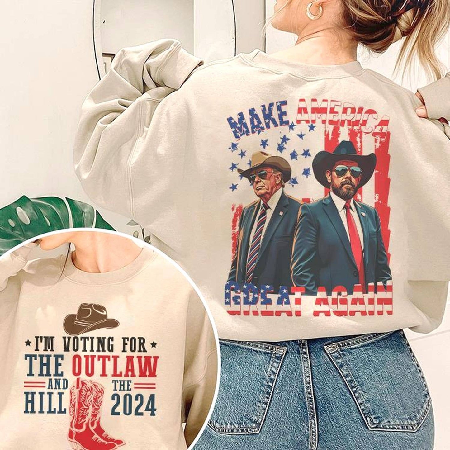 Trum 2024 Voting For the Outlaw  Hillbilly Shirt