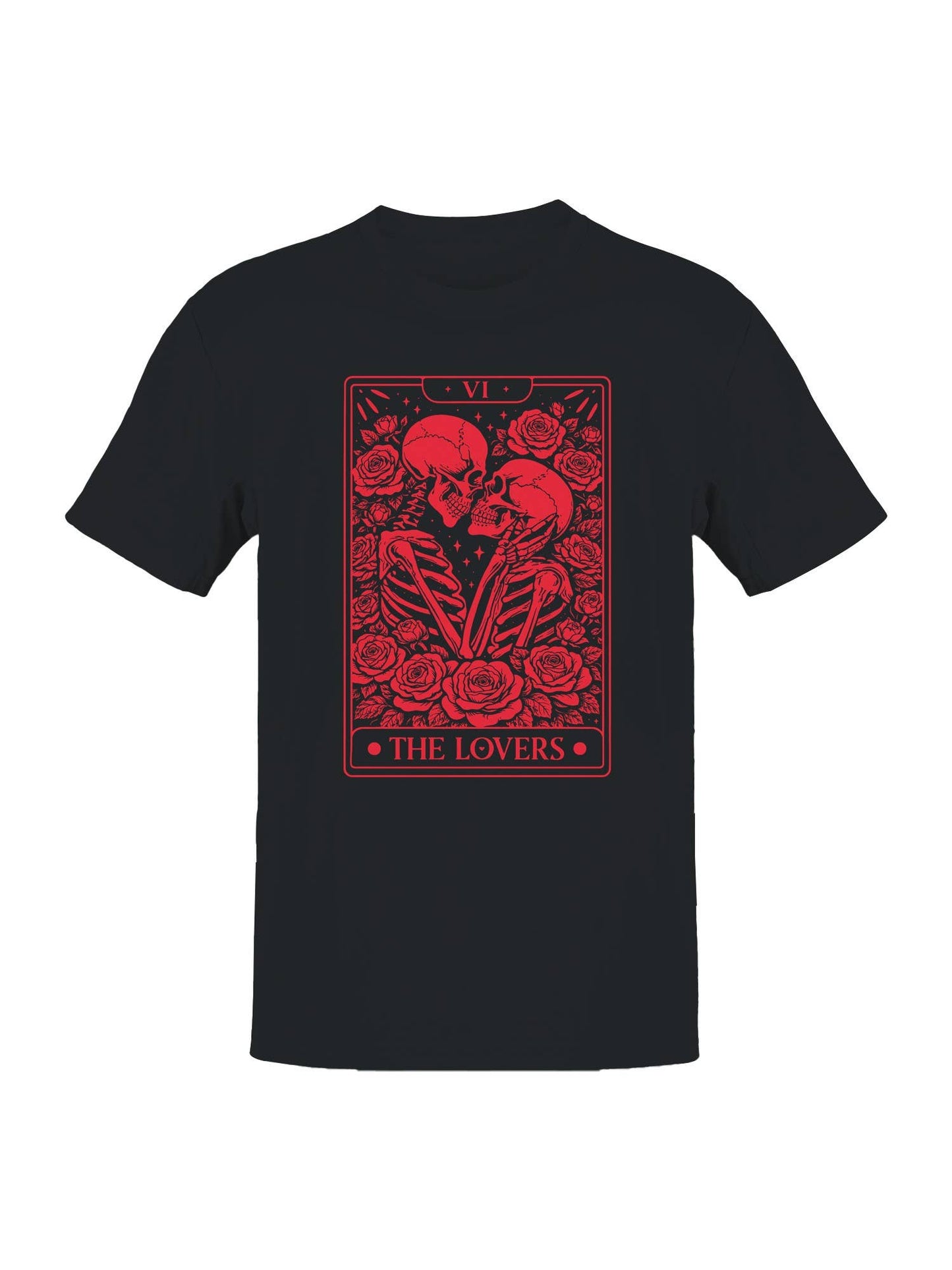 Tarot Lovers Skeleton Art Men's T-Shirt