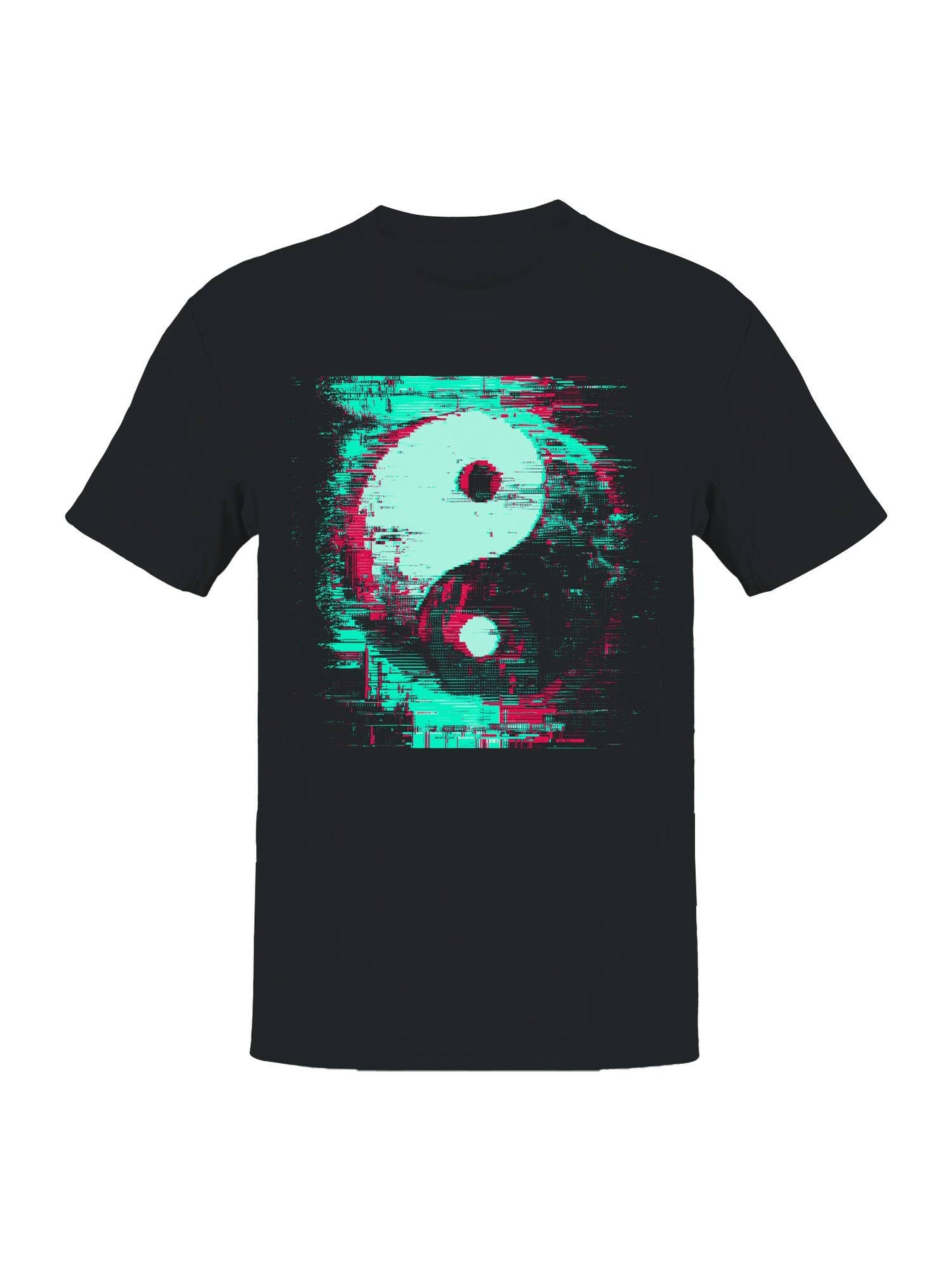 Glitch Art Yin Yang Vision Men's T-Shirt