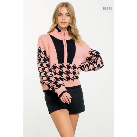 /Size Xl/ Mock Neck Pattern Sweater