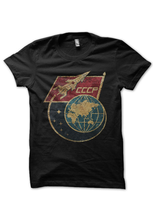 CCCP Flag Space Rocket T-Shirt