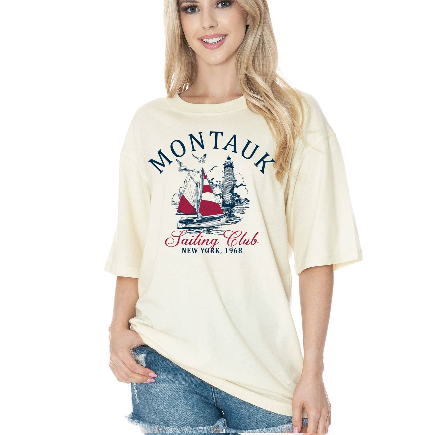 Montauk Yacht Club Oversized Unisex Tee