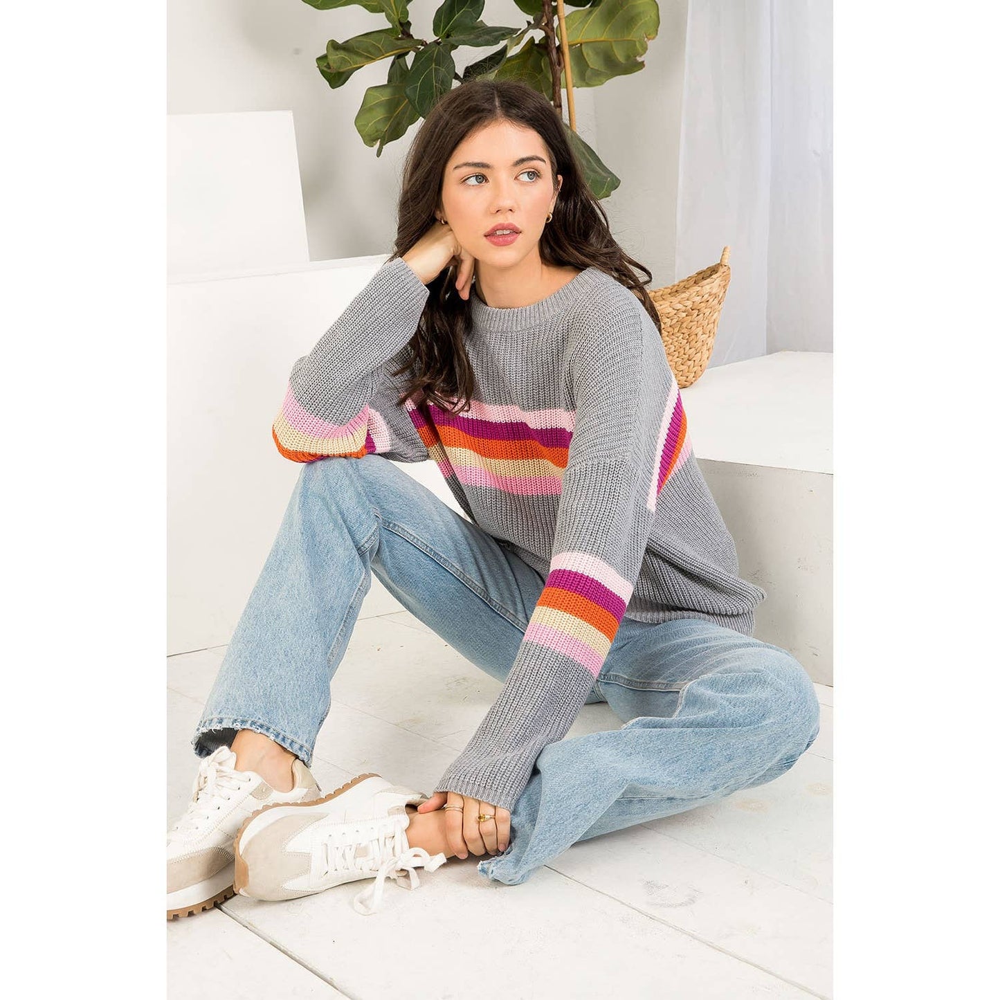 Stripe Drop Shoulder Sweater
