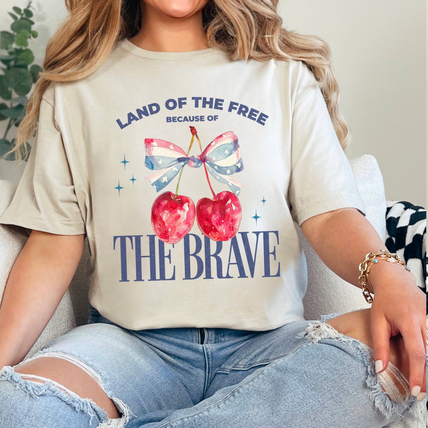 Land of the Free  | July 4th Graphic Tee | Gildan